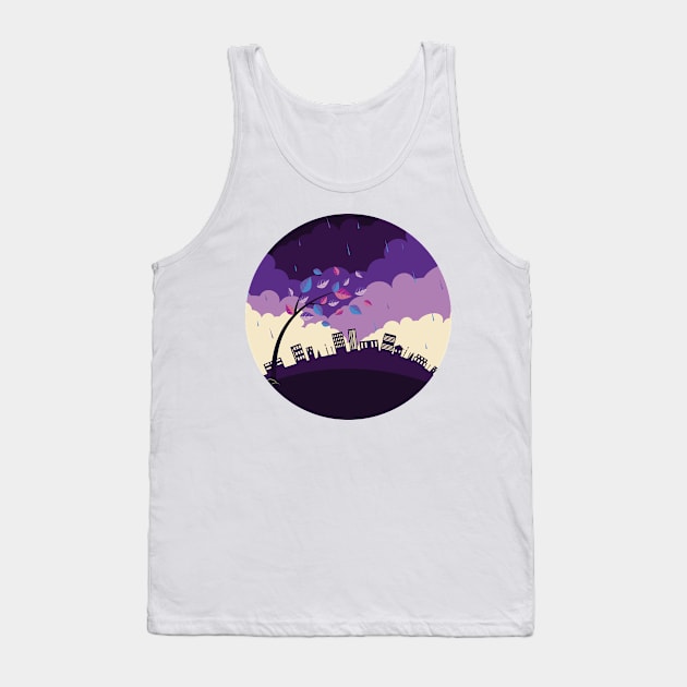 Night storm landscape with tree Tank Top by AnnArtshock